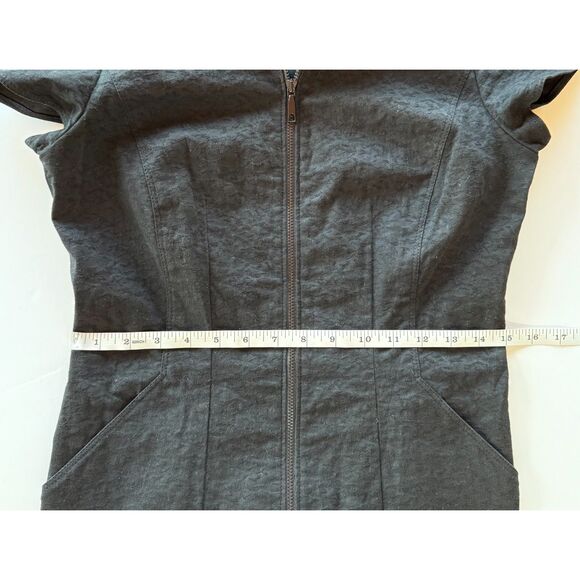 NWOT Lafayette 148 New York Camber Textured Front Zip Dress in Black Size 0 - Picture 10 of 11